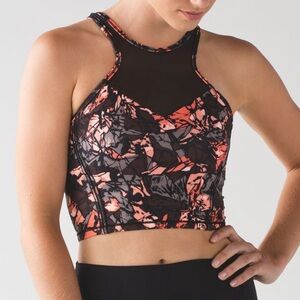 LULULEMON Get It Om Bra Top Mini Paint Storm Espresso Multi / Black  8 Medium